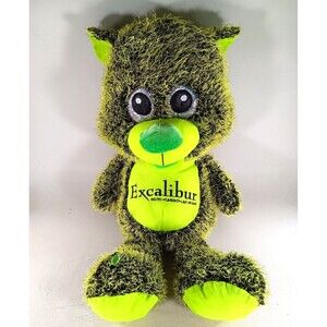 Excalibur Casino Green Teddy Bear Plush